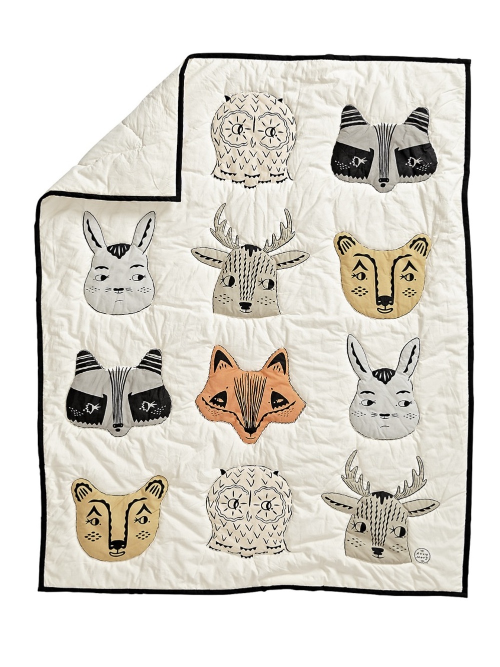 Roxy Marj Woodland Animal 100% Organic Cotton Baby Crib Quilt